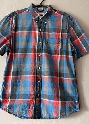 Фірмова чоловіча сорочка levi's у клітинку / бавовняна теніска l slim fit