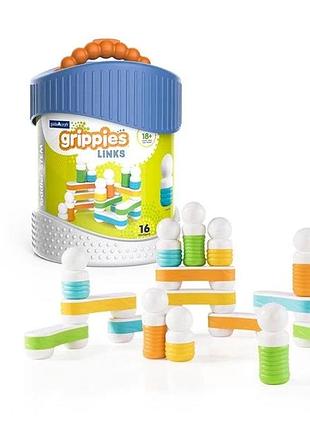 Магнітний конструктор guidecraft grippies links, 16 деталей (g8317)