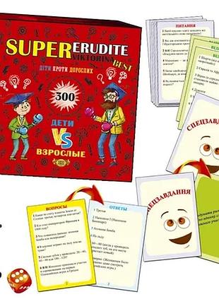 Настільна гра "super ерудит. вікторина. best" mkk0605 укр. і рос. мовою