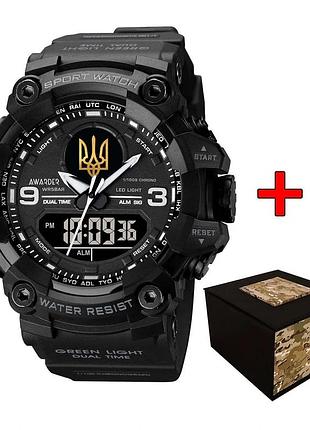 Наручний годинник awarder 001 тризуб золото all black