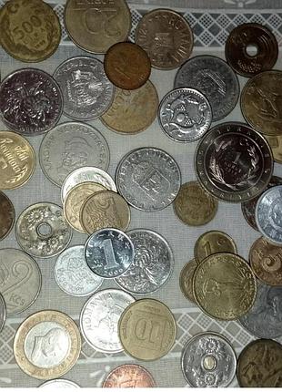 Лот оборотных монет разных стран, количество 50 шт., без повторов