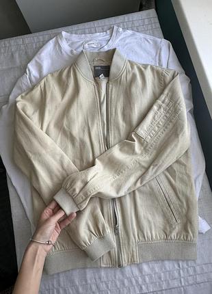 Бежевий бомбер/вітровка asos
