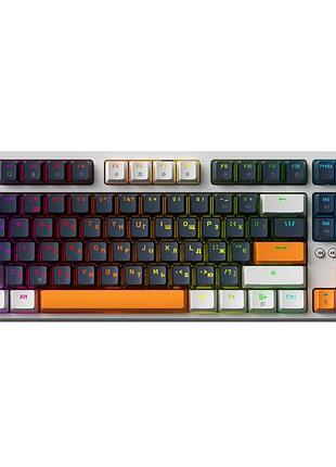 Дротова механічна клавіатура gamepro mk180w (red) з hot-swap rgb white