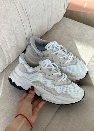 Adidas ozweego white grey кросівки адідас сітка