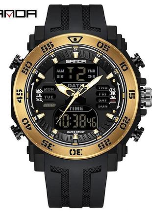 Наручний годинник sanda 6029 black-gold