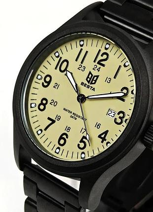 Чоловічий тактичний годинник besta command green metal