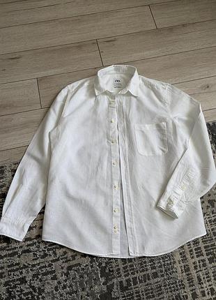 Чоловіча сорочка zara льон м