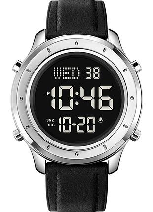 Наручний годинник skmei 1864lsibk silver-black leather