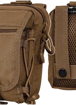 Подсумок на пояс 0.5 литров molle для мелких предметов коричневый mil-tec se1375