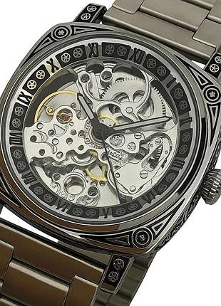 Чоловічий механічний годинник wishdoit baron steel