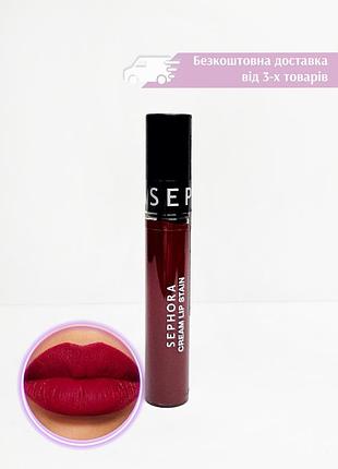 Червона рідка матова помада sephora collection cream lip stain matte liquid lipstick 94 cherry moon