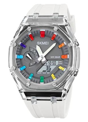 Наручний годинник skmei 2100wtgy white-grey