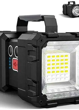 Фонарь аккумуляторный led 15 вт 3600 мач для кемпинга 1 шт черный мс0428