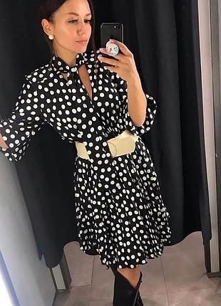 Очень красивое черное платье в горох с поясом zara
🌟🌟🌟🌟🌟🌟🌟🌟