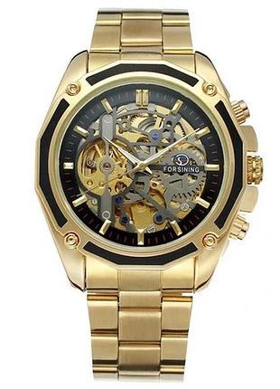 Наручний годинник forsining 8130 gold-black