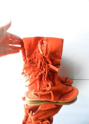 ⛔ ✅літні чобітки сандалі через палець маломірять на розмір колір жовтогарячий8 фото