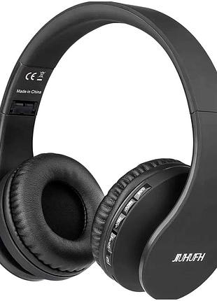 Наушники беспроводные проводные с fm радиоприемником и mp3 до 12 часов работы черный jiuhufh se0529