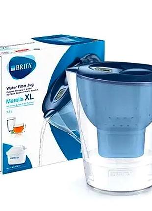 Фільтр глечик 3,5 л для дому з фільтром brita мс0393 синій