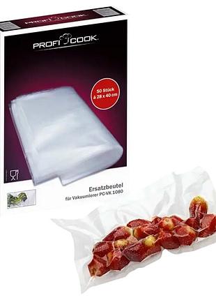 Пакеты для вакууматора 28х40 см универсальные для кухни 50 шт profi cook se0123