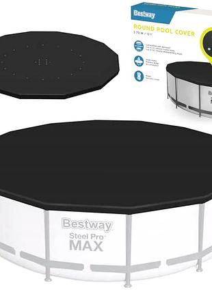 Тент захисне покриття для каркасного басейну 305 см поліетилен чорний bestway se0635