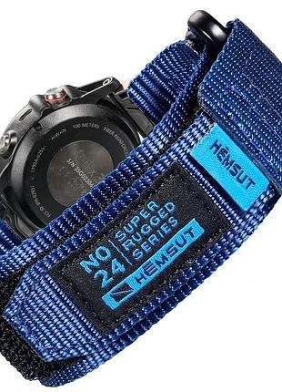 Ремінець для годинника hemsut hs121 super strong nylon garmin blue 20 mm