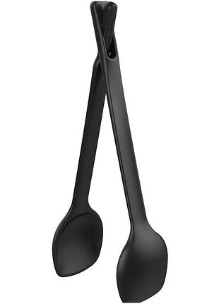 Щипцы для салата пластик 2 предмета для кухни черный fiskars se0609