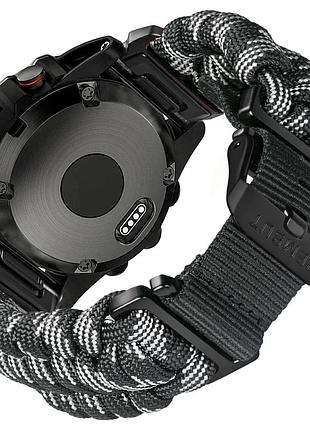 Ремінець для годинника hemsut hga145 rugged paracord camo grey garmin 22 mm