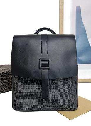 Стильный рюкзак искусственная кожа черный арт.s5008 black karlos marconi (китай)