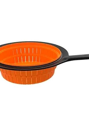Друшляк складаний 38 см для кухні пластик силікон жовтогарячий fiskars se0601