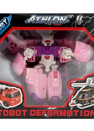 Машинка-трансформер "tobot 2 в 1" 525-1(pink) пластик