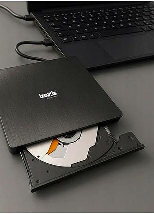 Зовнішній dvd-привод usb 3.0 для читання записування дисків 1 шт чорний izoxis kt3253