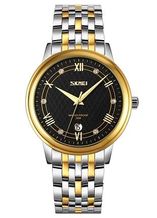Наручний годинник skmei 9272tgdbk-b gold/silver-black men