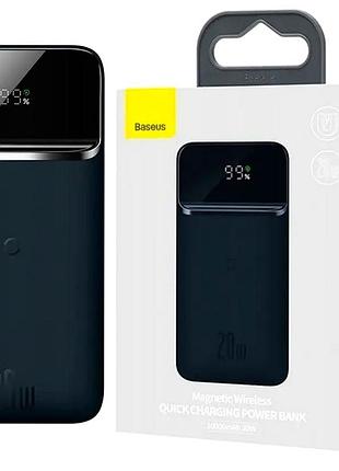 Бездротовий дротовий powerbank 10000 ма·год 3 порти для телефона пластик синій baseus se0480