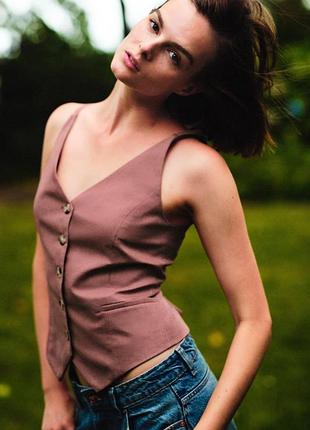 Жилет zara лляний