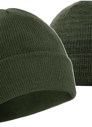Зимняя акриловая шапка универсальная для холодных дней зелёная mil-tec se0510