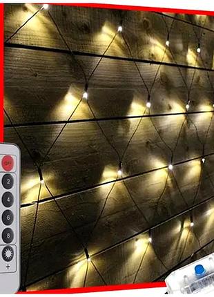 Світлова завіса гірлянда 160 led usb 8 режимів освітлення для дому теплий жовтий kt3214