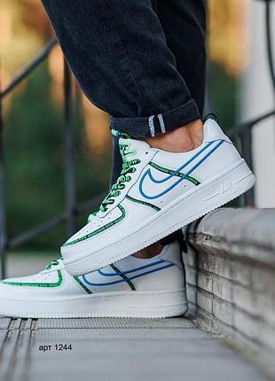 Белые кожаные кроссовки nike air force 1 low worldwide white 41-46