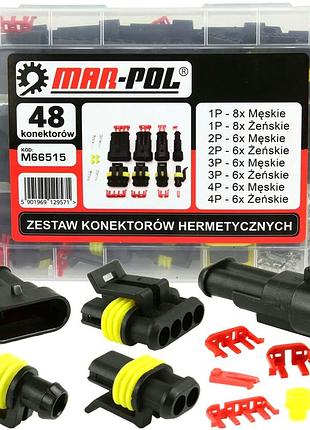 Набір герметичних з'єднувачів для електричних контактів 48 шт. для автомобілів і мотоциклів mar-pol se0742
