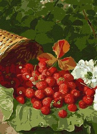 Картина за номерами - кошик з полуницею ©william hammer идейка 40х50 см (kho5662)