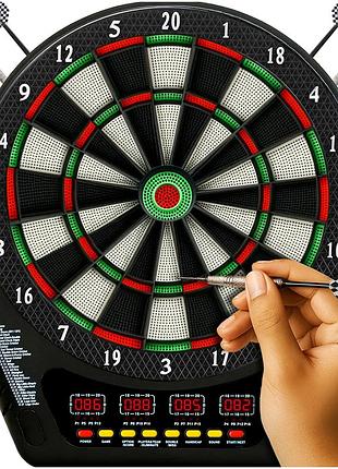 Электронная мишень для дартса 1 16 игроков 27 игр 6 дротиков trizand se0743