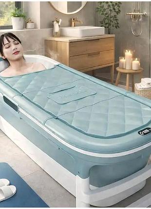 Силиконовая складная ванна 152 см с массажными роликами для дома 290 л gomedia kt3408