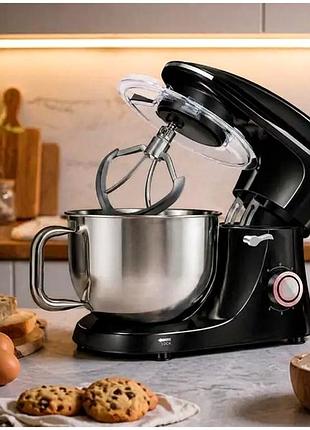 Кухонный комбайн планетарный 2200 вт 6,2 л для кухни 3 насадки черный ruhhy kt3290
