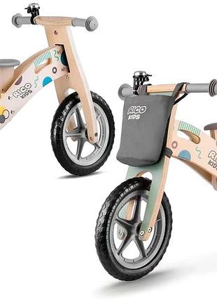 Беговел деревянный 12 дюймов для детей до 30 кг серый ricokids kt3427