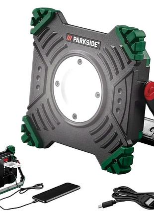 Аккумуляторный светодиодный прожектор 2000 люмен для кемпинга usb алюминий parkside se1825