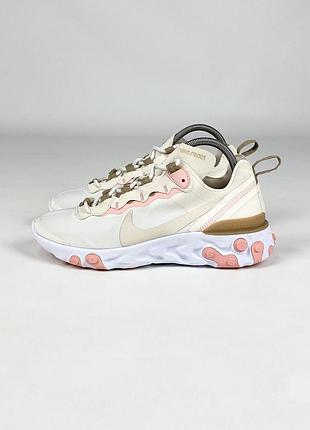 Кросівки nike react element 55 beige bq2728-007 оригінал бежеві молочні легкі жіночі літні спортивні розмір 38 / 24 см