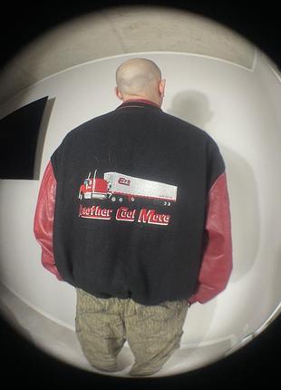 Вінтажна куртка бомбер шкіра вовна vintage erb transport trenton ontario canada bomber jacket xl