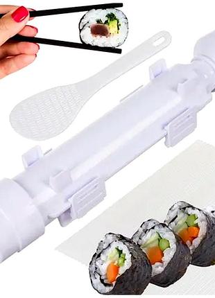 Набор для приготовления суши с ковриком и ложкой для кухни 3 предмета белый ruhhy he0241