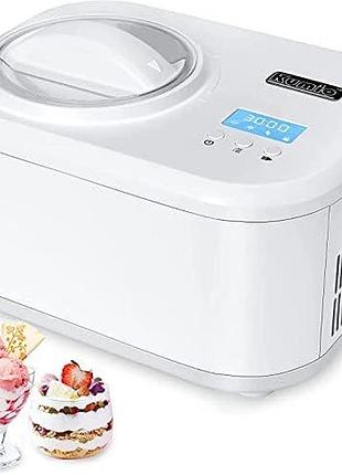 Морозивниця kumio ice-1032y з компресором 1l lcd дисплеєм для домашнього морозива й заморожених десертів