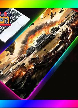 Bs коврик для мышки best mix rgb world of tanks -780 rs-01 (30*70*0.3) геймерский коврик для мыши в фи bas77/n