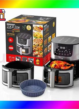 Bs багатофункціональна фритюрниця zepline best mix zp-142 на 8л 4200вт bas77/n